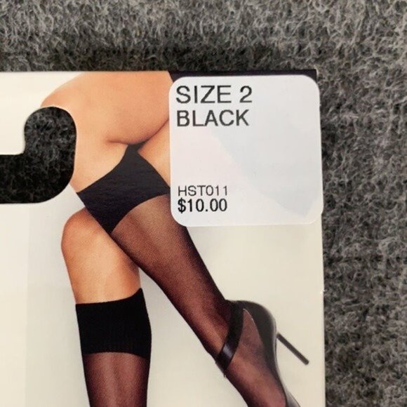 Hanes Perfect Socks Sheer Size 2 Black Enhanced Toe Comfort Flex Band 6 Pairs - Picture 4 of 12